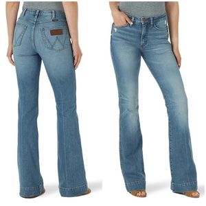 Wrangler retro high rise trouser flare jeans Like New 29x36